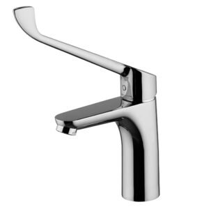 Wash basin mixer with clinical handle
