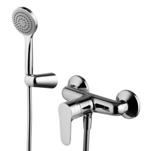 Exposed shower mixer with shower set