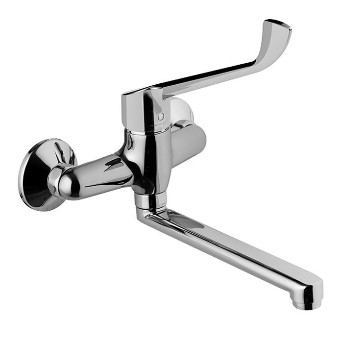 Wash basin mixer with clinical handle