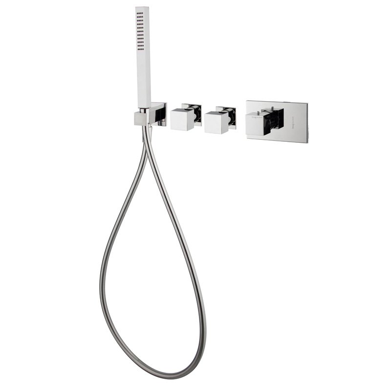 Built-in single lever bath/shower mixer with two outlets