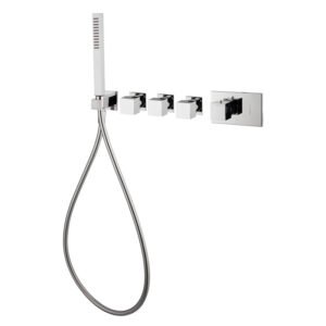 Built-in single lever bath/shower mixer with three outlets