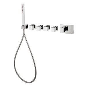 Built-in single lever bath/shower mixer with four outlets