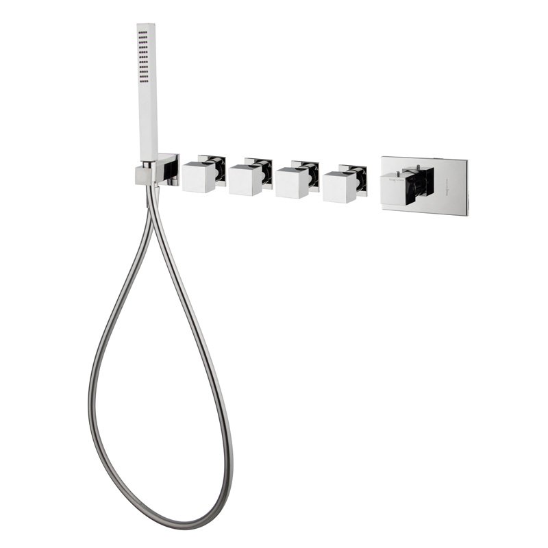 Built-in single lever bath/shower mixer with four outlets