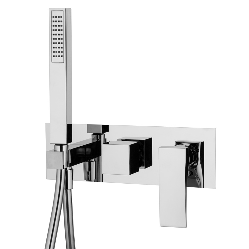 Single lever bath and shower mixer for concealed installation 2 outlets with shower set