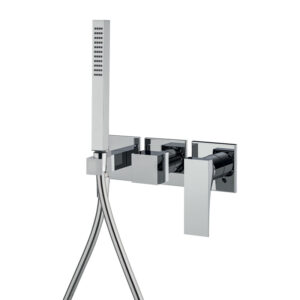 Single lever bath and shower mixer for concealed installation 2 outlets with shower set