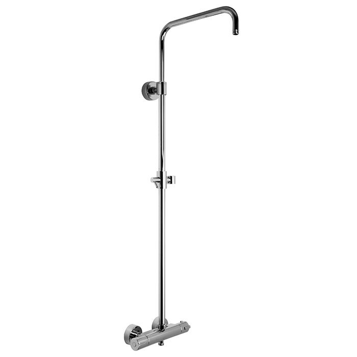 Exposed thermostatic shower mixer with shower column