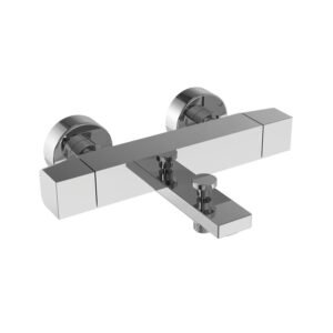 Exposed thermostatic bath mixer without shower set