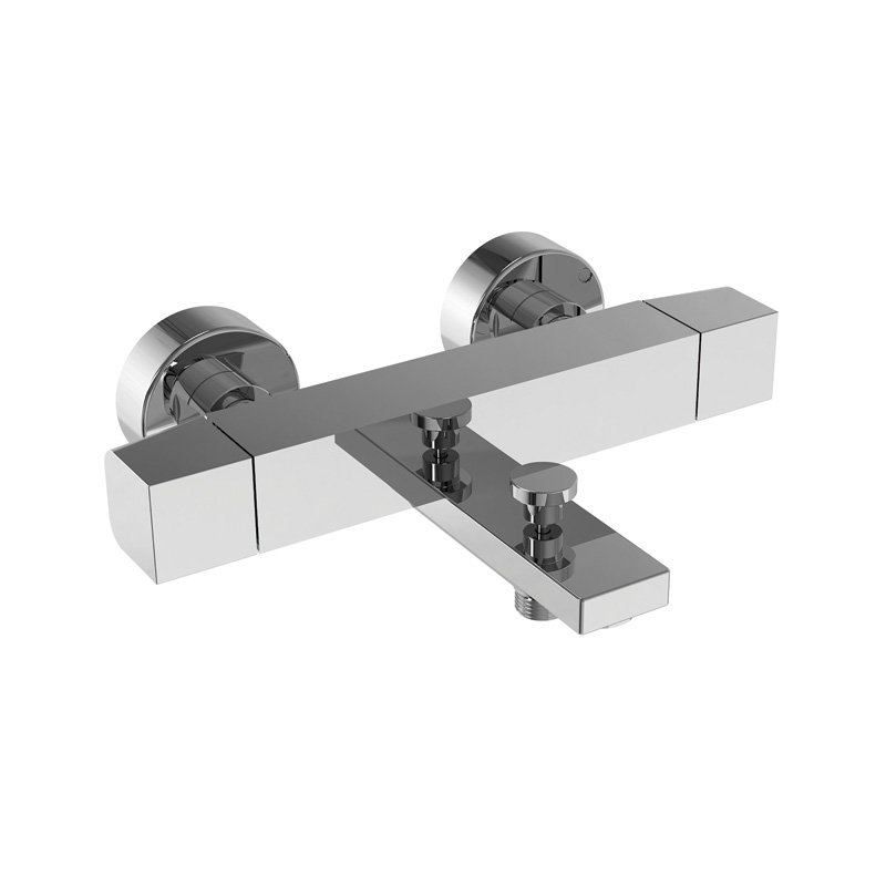Exposed thermostatic bath mixer without shower set