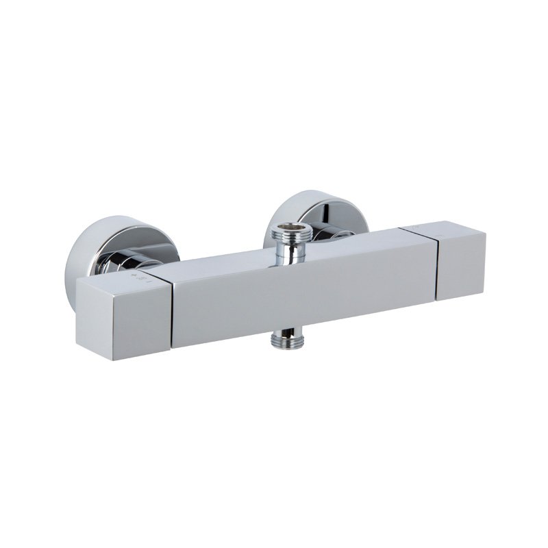 Exposed thermostatic shower mixer without shower set WITH METAL HANDLES