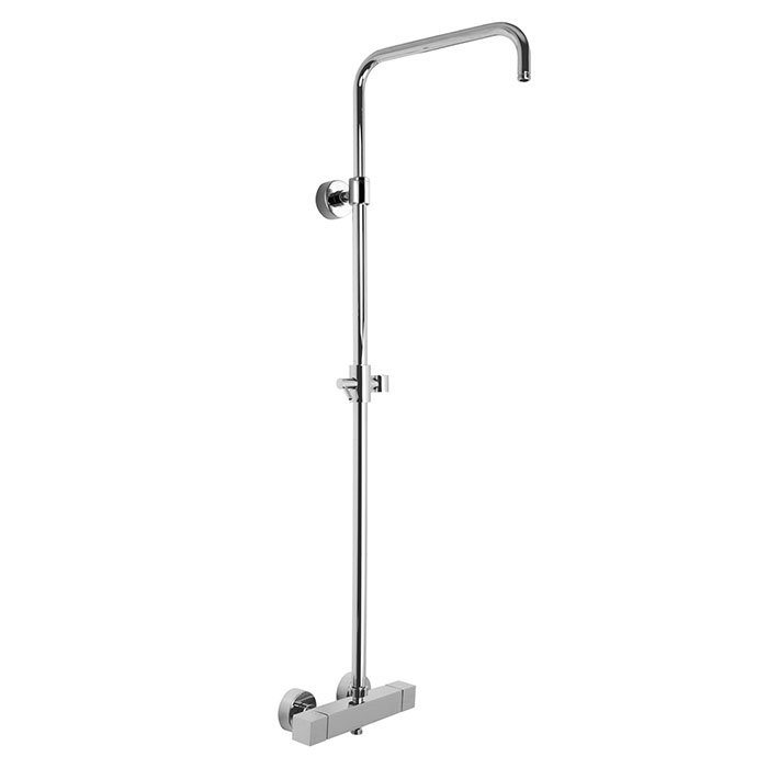 Exposed thermostatic shower mixer with shower column