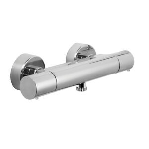 Exposed thermostatic shower mixer without shower set WITH METAL HANDLES