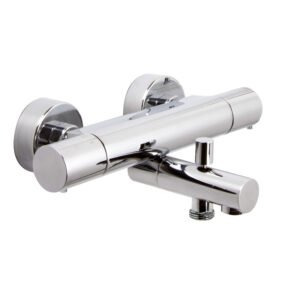 Exposed thermostatic bath mixer without shower set WITH METAL HANDLES