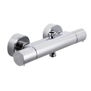 Exposed thermostatic shower mixer without shower set WITH METAL HANDLES