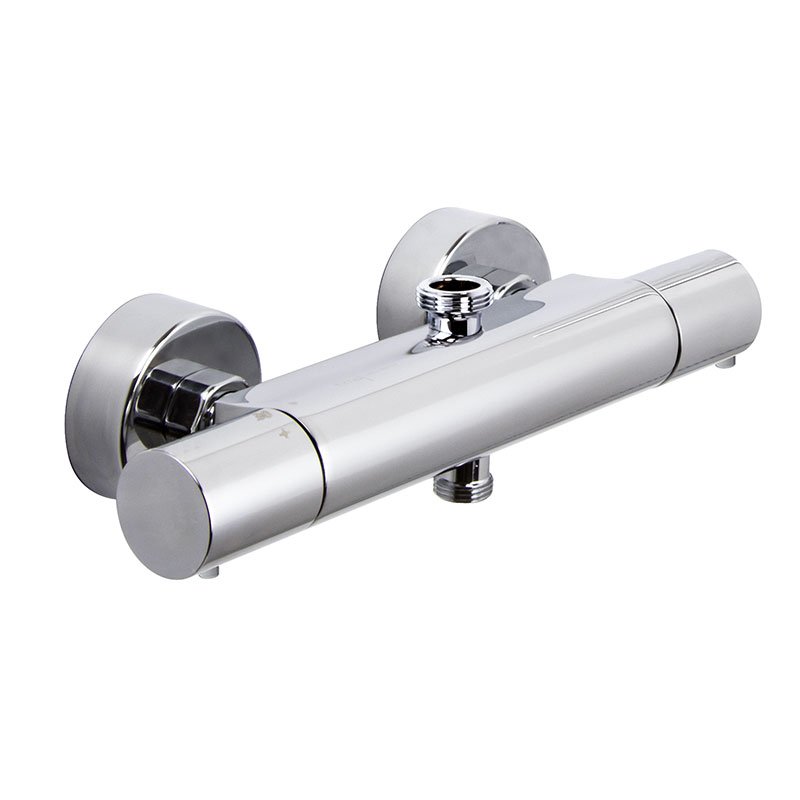 Exposed thermostatic shower mixer without shower set WITH METAL HANDLES