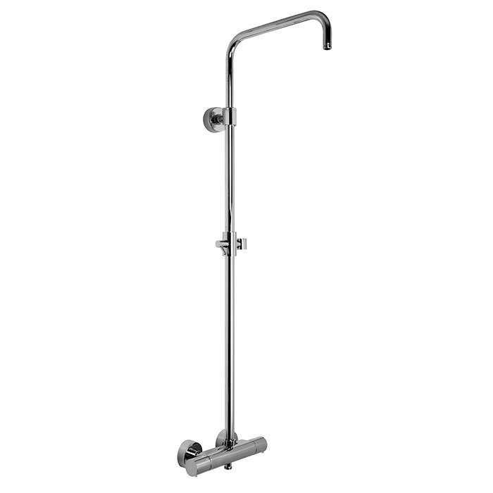 Exposed thermostatic shower mixer with shower column