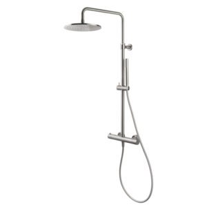 Exposed thermostatic shower mixer with shower column