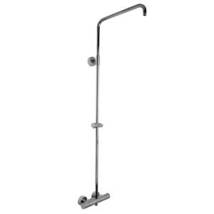 Exposed thermostatic shower mixer with shower column