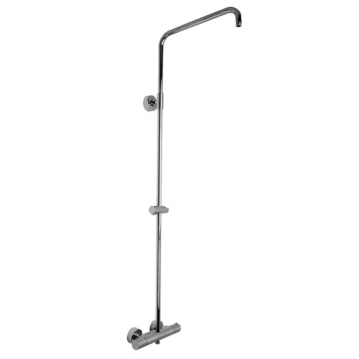 Exposed thermostatic shower mixer with shower column