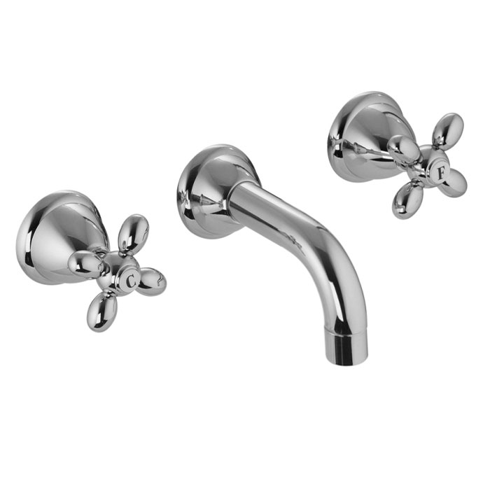 Wall mounted three-holes basin mixer
