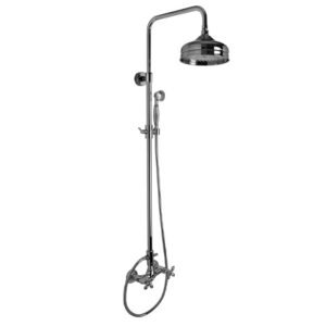 Exposed shower tap with shower column, showerhead and shower set
