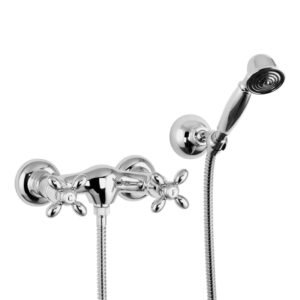 Exposed shower tap with shower set