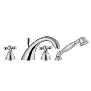 Deck mounted bath tap