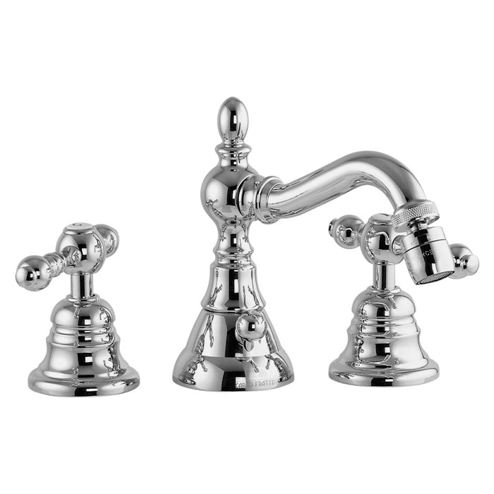 Three-holes bidet mixer with swivel spout