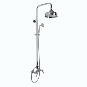 Exposed shower tap with shower column, showerhead and shower set