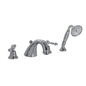 Deck mounted bath tap