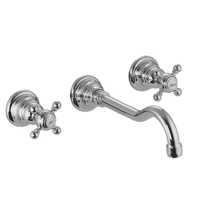 FIMA Carlo Frattini Wall mounted three-holes basin mixer - F5081L-5-WALL-MOUNTED-THREE-HOLES-BASIN-MIXER