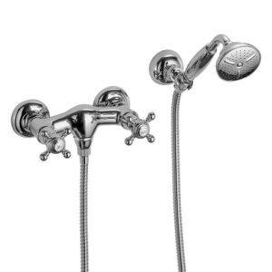 Exposed shower tap with shower set