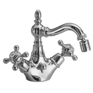 Bidet mixer with swivel spout