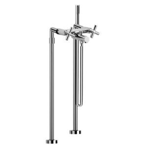 Maximaor mounted bath tap on risers with shower set