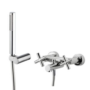 Exposed bath tap with shower set