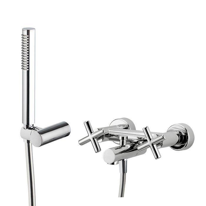 Exposed bath tap with shower set