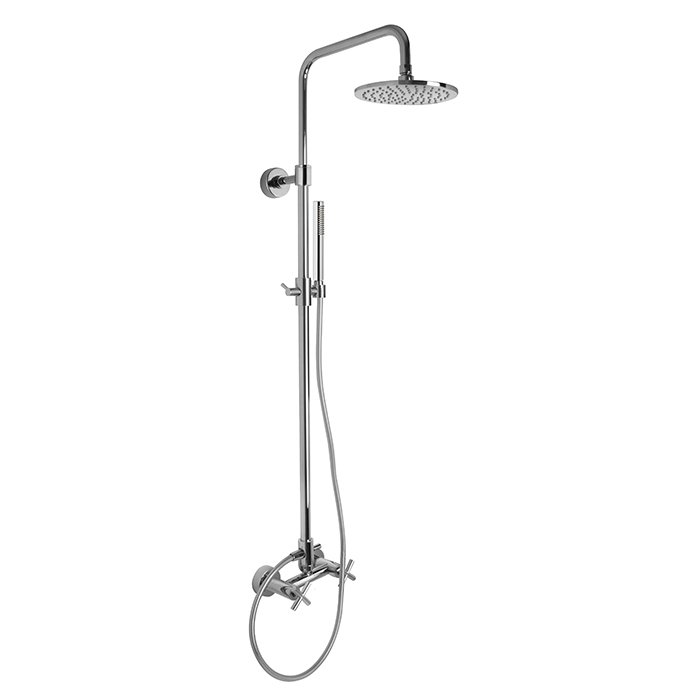 Exposed shower tap with shower column, showerhead and shower set Maxima