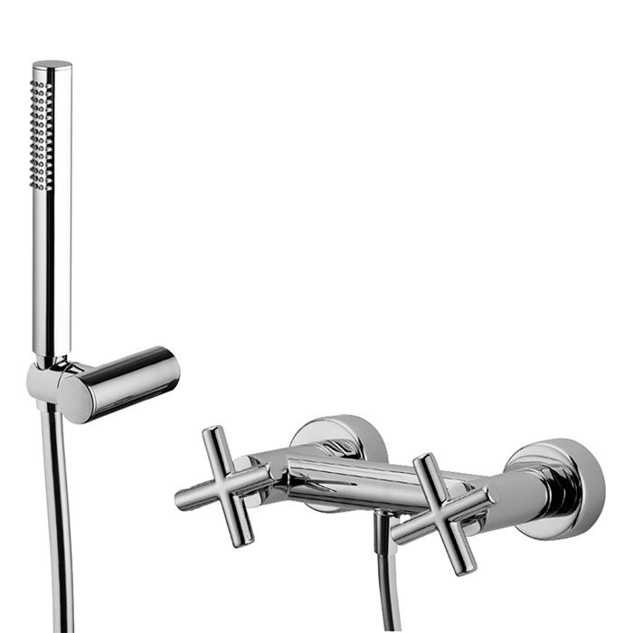 Exposed shower tap with shower set