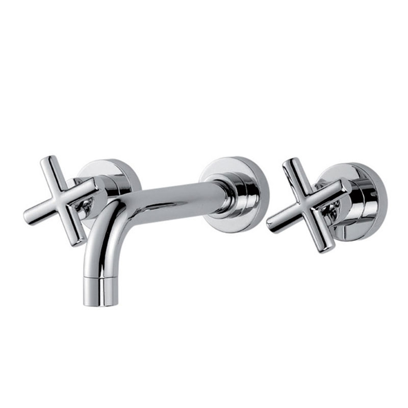 Wall mounted three-holes basin mixer