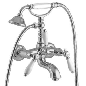 Exposed bath tap with shower set