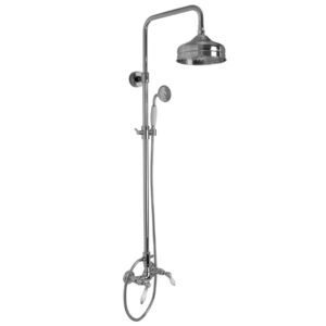 Exposed shower tap with shower column, showerhead and shower set