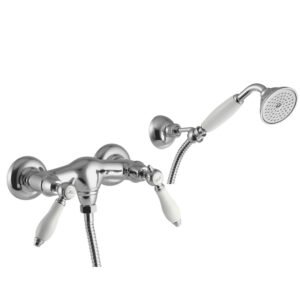 Exposed shower tap with shower set