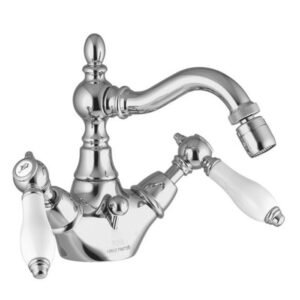 Bidet mixer with swivel spout