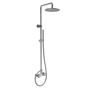 Exposed shower tap with shower column, showerhead and shower set