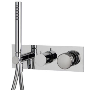Single lever bath and shower mixer for concealed installation 2 outlets with shower set