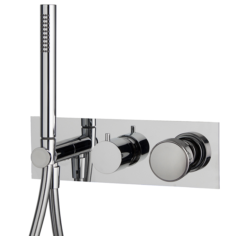 Single lever bath and shower mixer for concealed installation 2 outlets with shower set