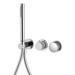 Single lever bath and shower mixer for concealed installation 2 outlets with shower set