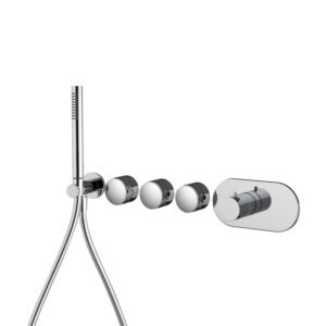 Built-in single lever bath/shower mixer with three outlets Texture Collection