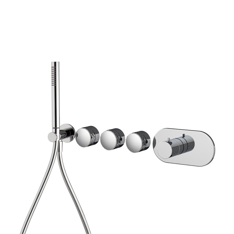 Built-in single lever bath/shower mixer with three outlets Texture Collection