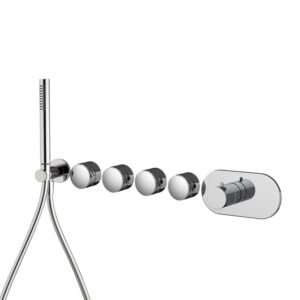 Built-in single lever bath/shower mixer with four outlets Texture Collection