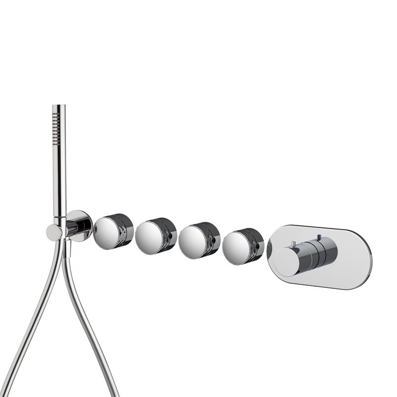Built-in single lever bath/shower mixer with four outlets Texture Collection